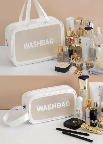 Clear Travel Bag with 3 PCS-White